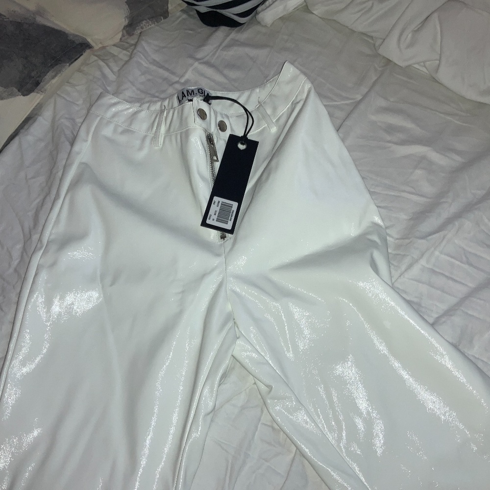 Brand new I.AM.GIA white patent leather pants